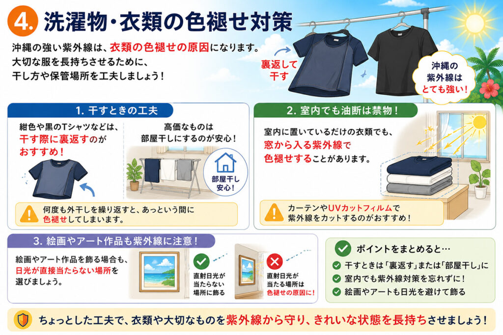 紫外線対策-洗濯物の色褪せ注意