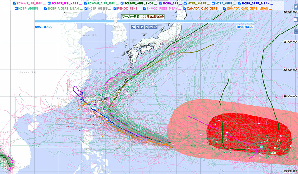 台風26号世界の予測