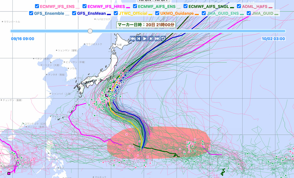各国の台風予測