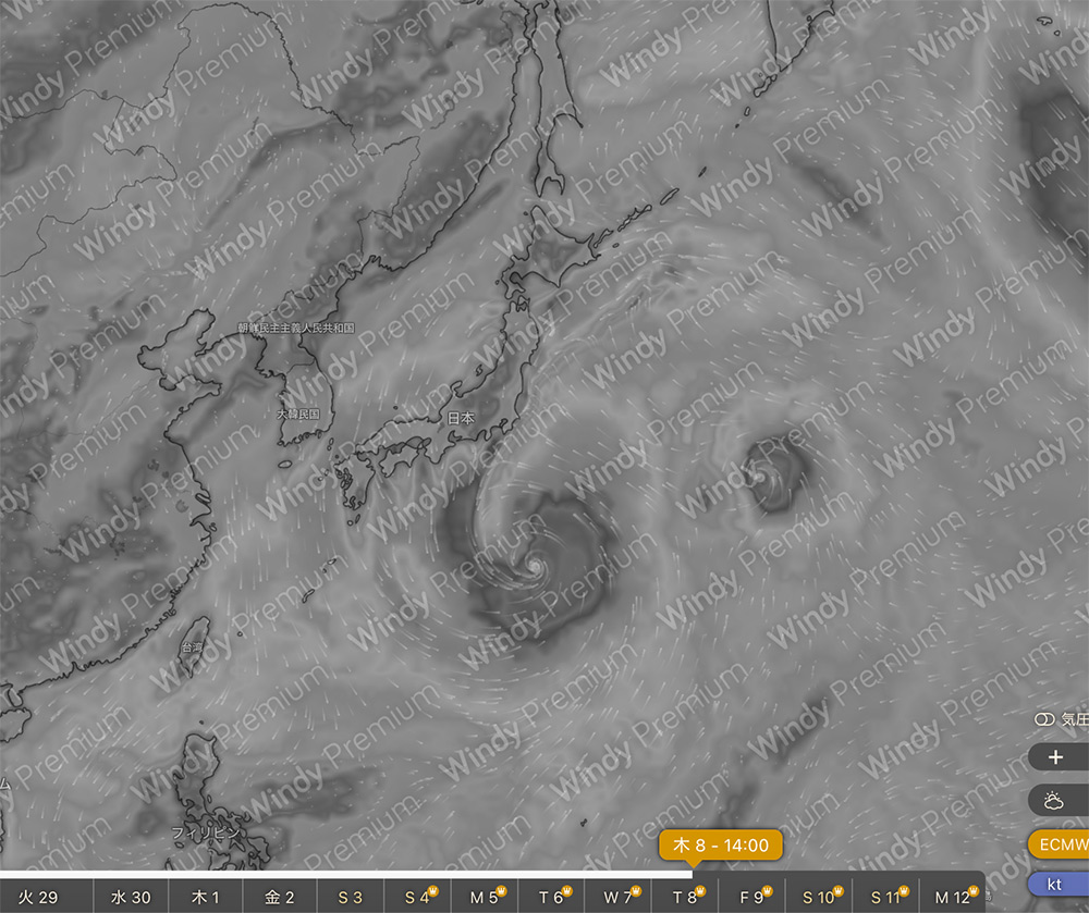 8日のwindy予測