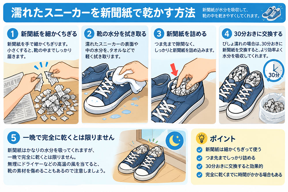 スニーカーの乾かし方