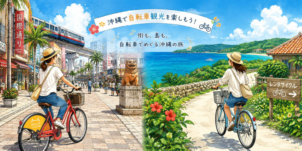 沖縄での自転車観光イメージ
