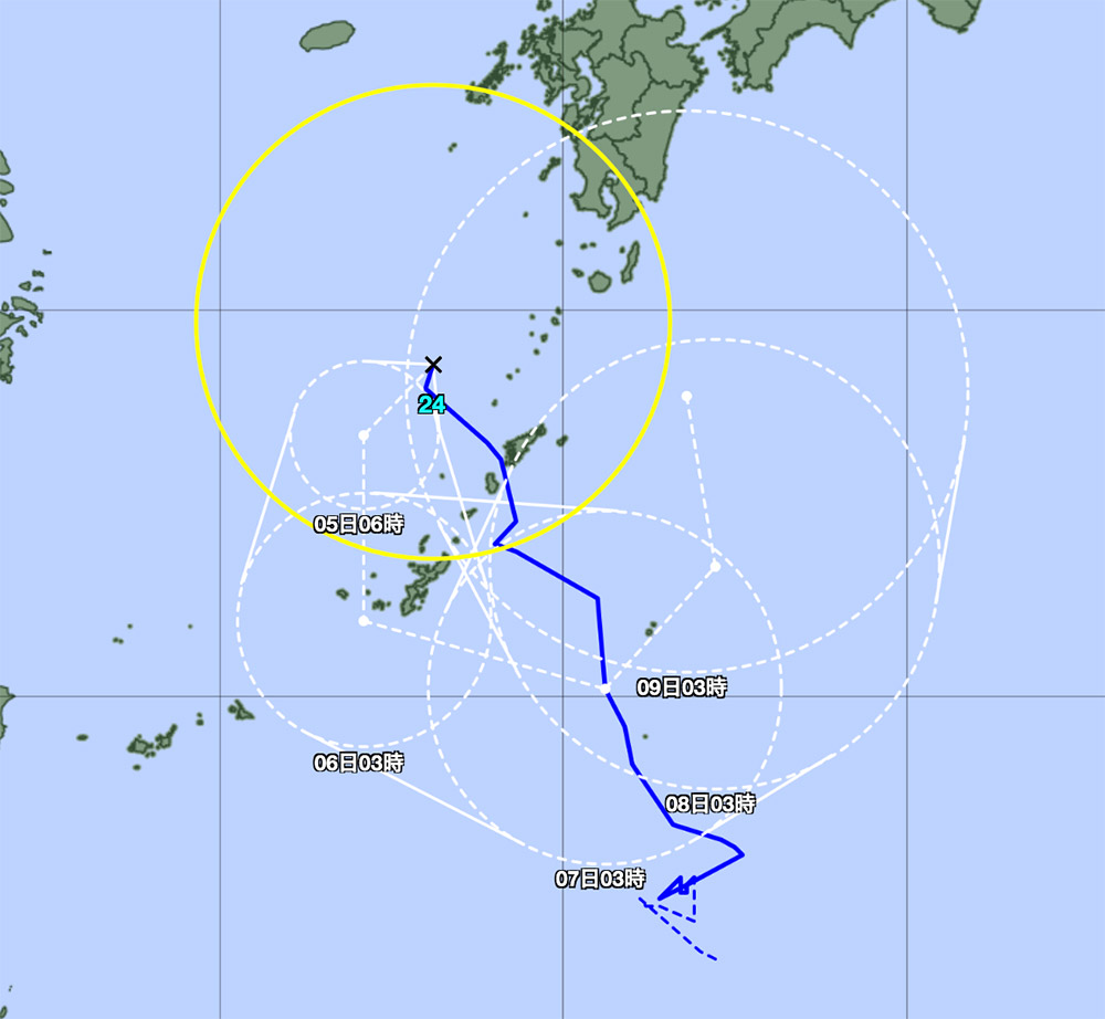 台風24号4日
