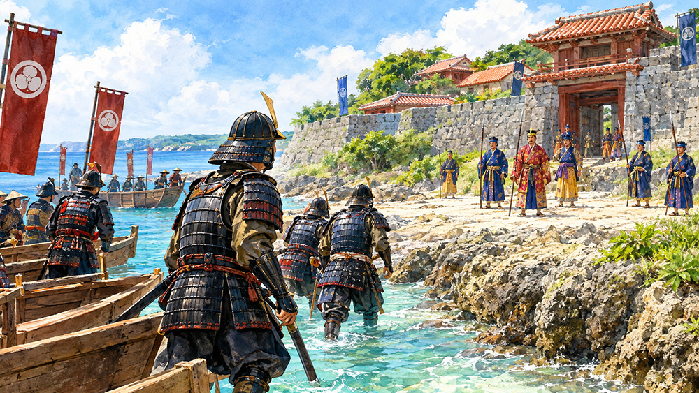 琉球城門へ進む-samurai上陸隊-3